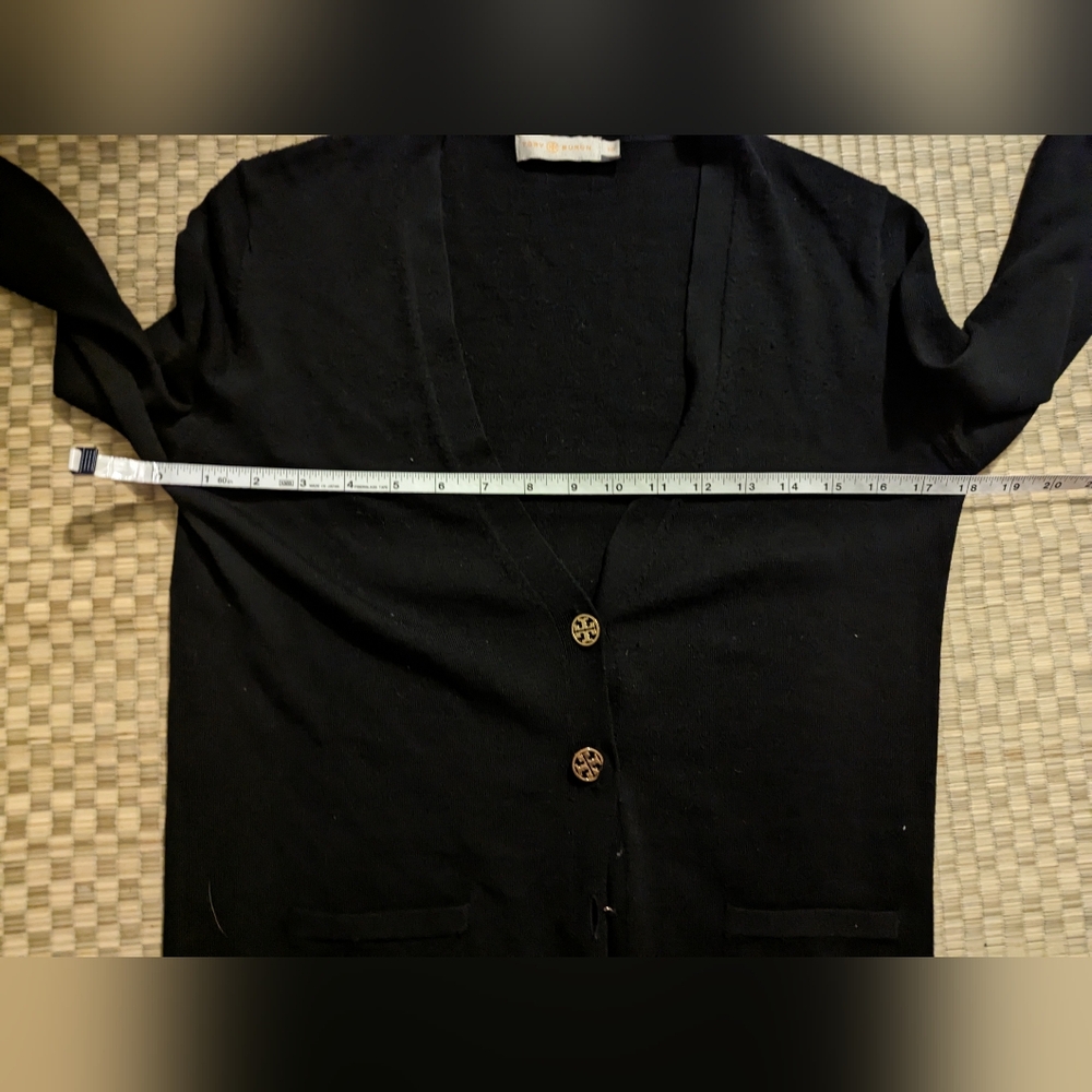 Tory Burch Madeline Merino Wool Cardigan Black Women's Size Small - Picture 5 of 8